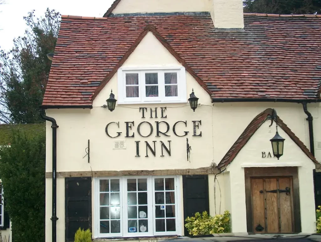 the George in English pub sign